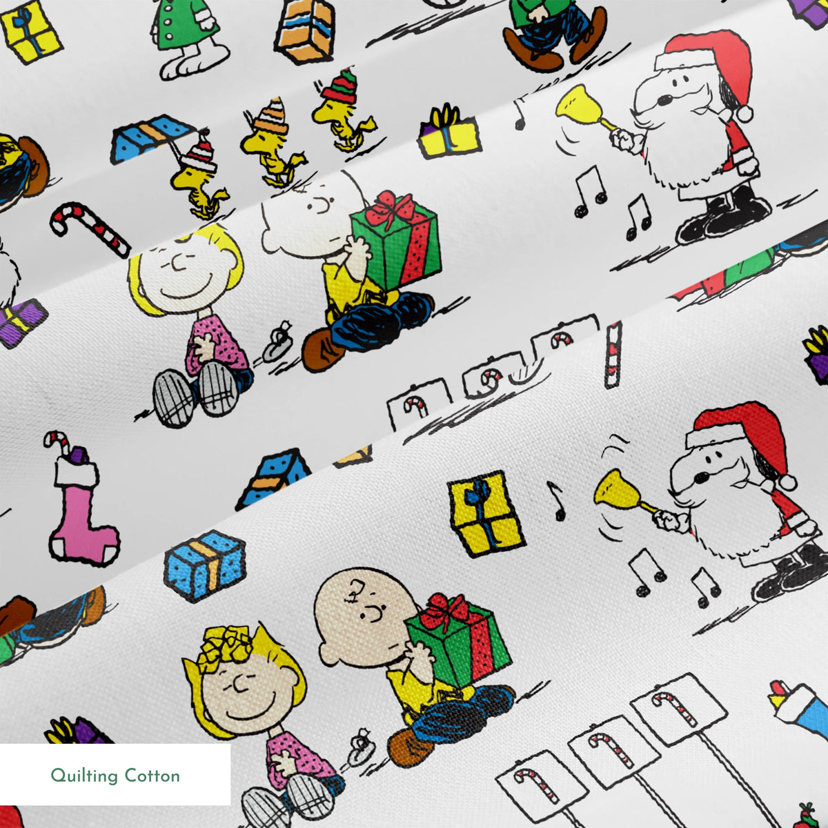 Peanuts Christmas Gift Giving Fabric