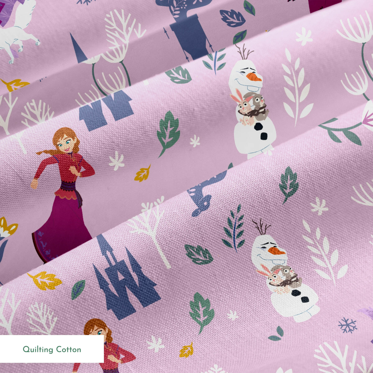 Disney Frozen  Winter Adventure on Purple Fabric