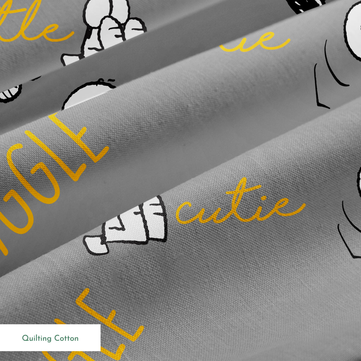 Peanuts Snoopy Giggle on Gray Fabric