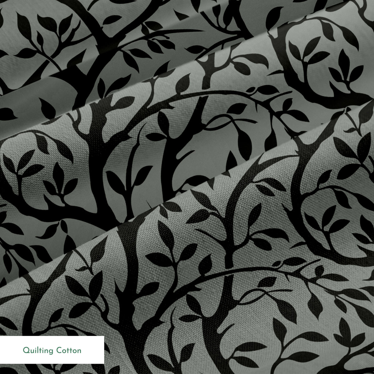 Winding Willow on Black Days Fabric
