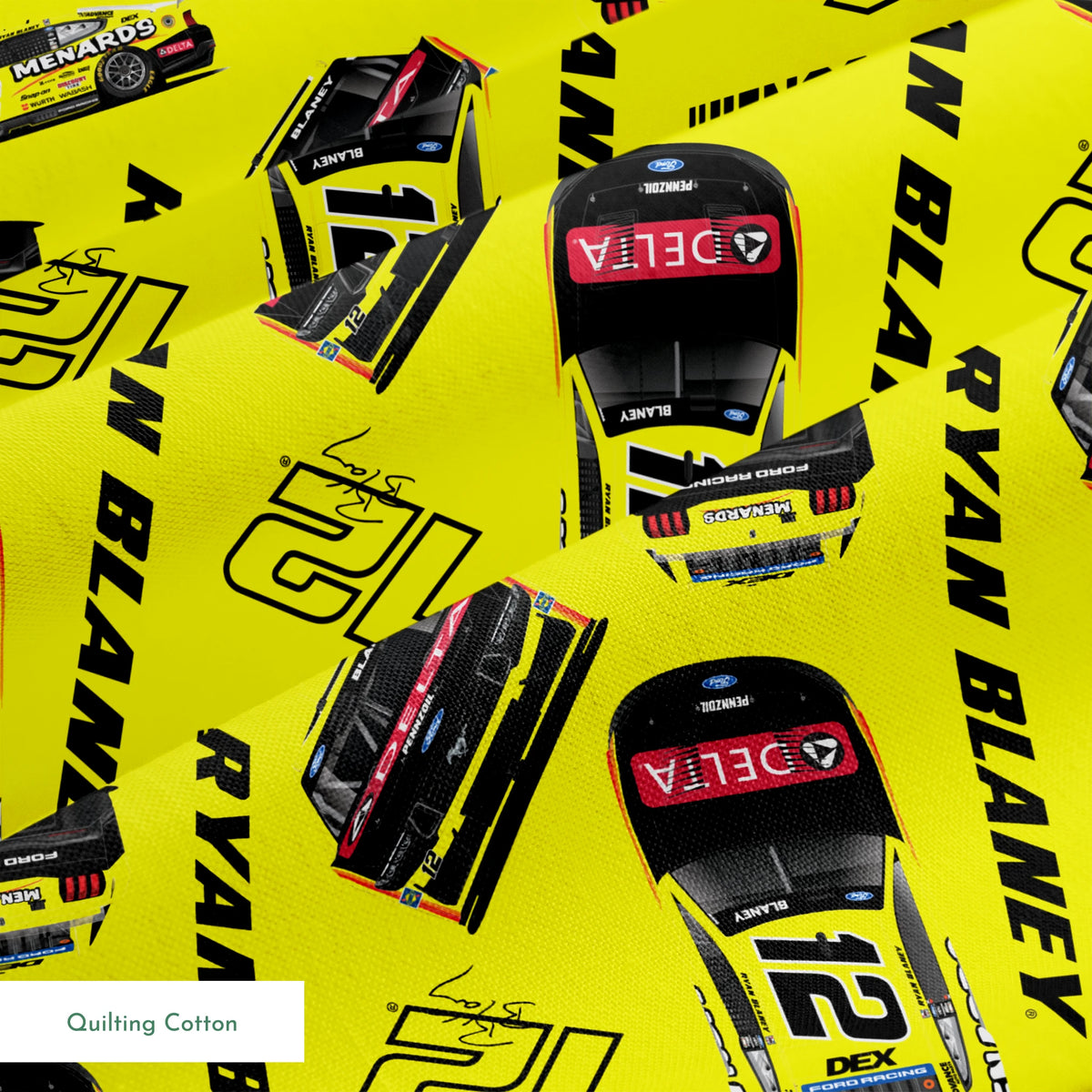 NASCAR® Ryan Blaney Toss on Yellow Fabric