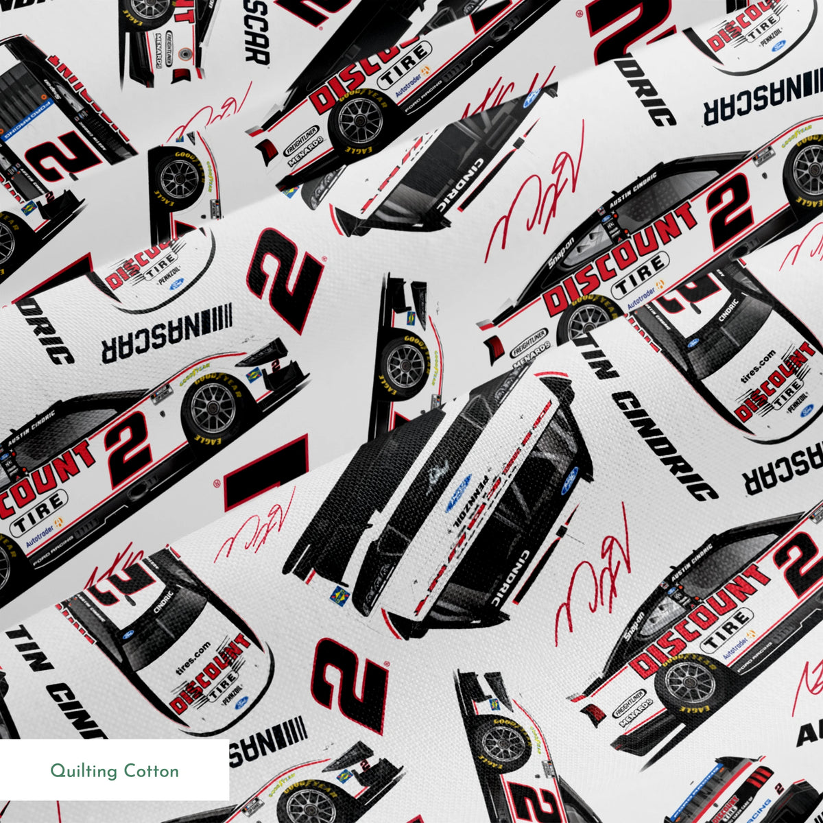 NASCAR® Austin Cindric Toss on White Fabric