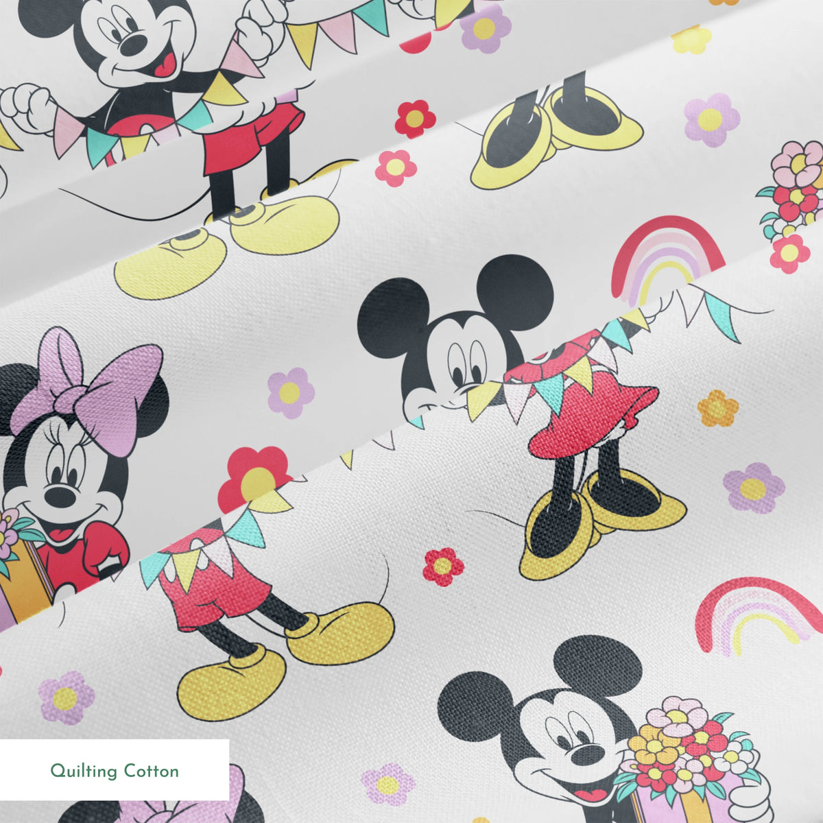 Disney Mickey Mouse and Minnie Mouse Spring Celebrations Fabric