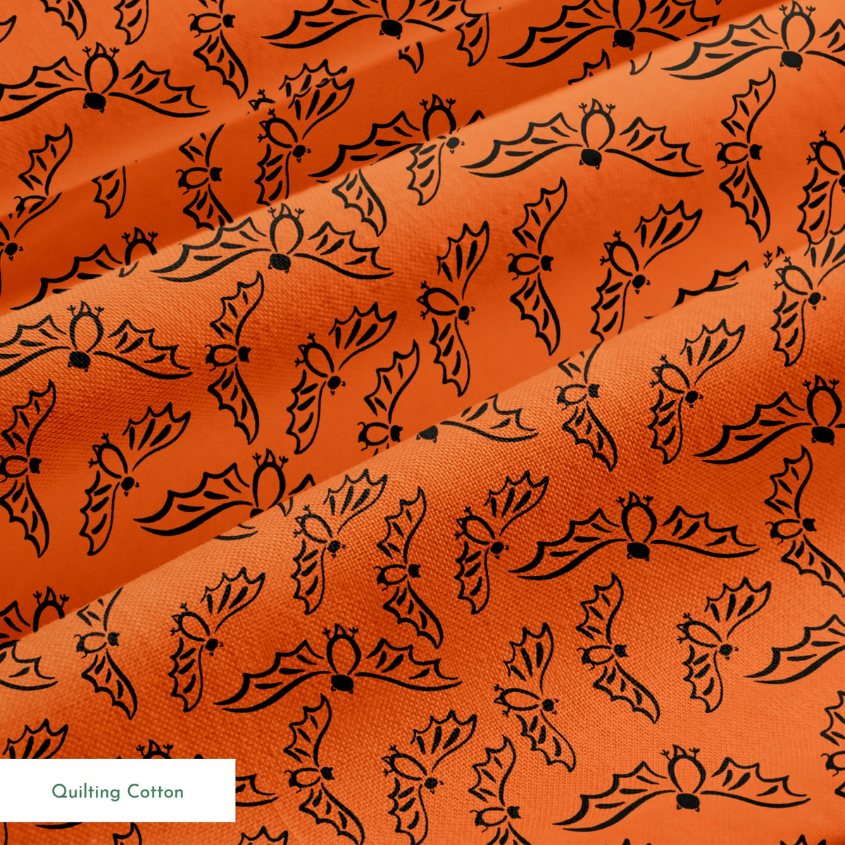Flying Bats on Red Warty Fabric