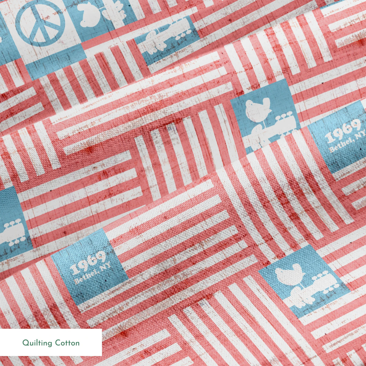 Woodstock Americana Flags Fabric