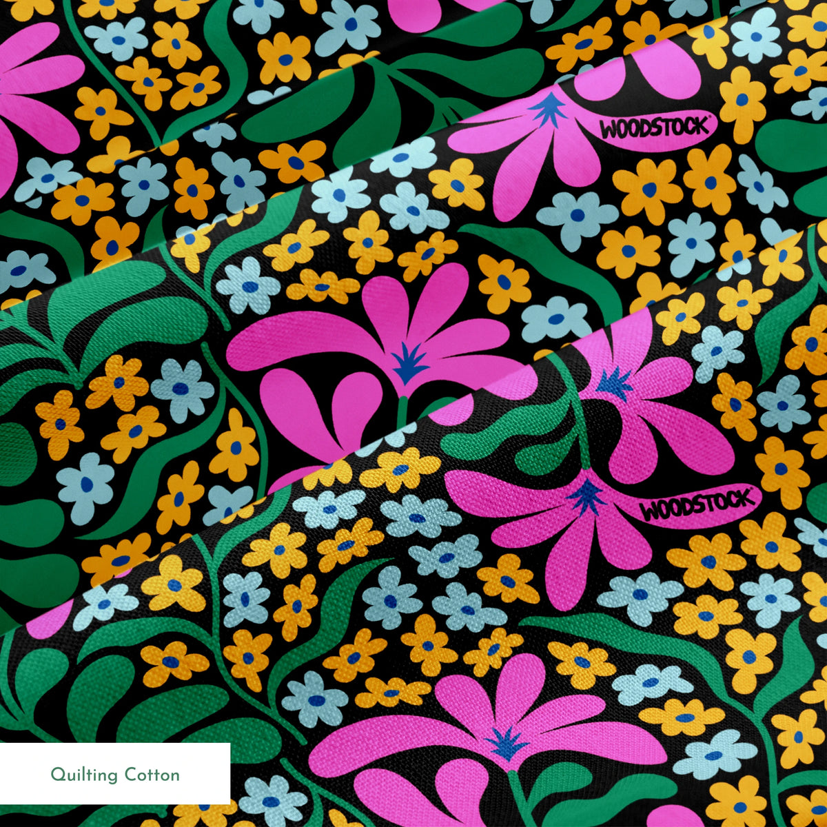 Woodstock Florals in Pink & Green Fabric
