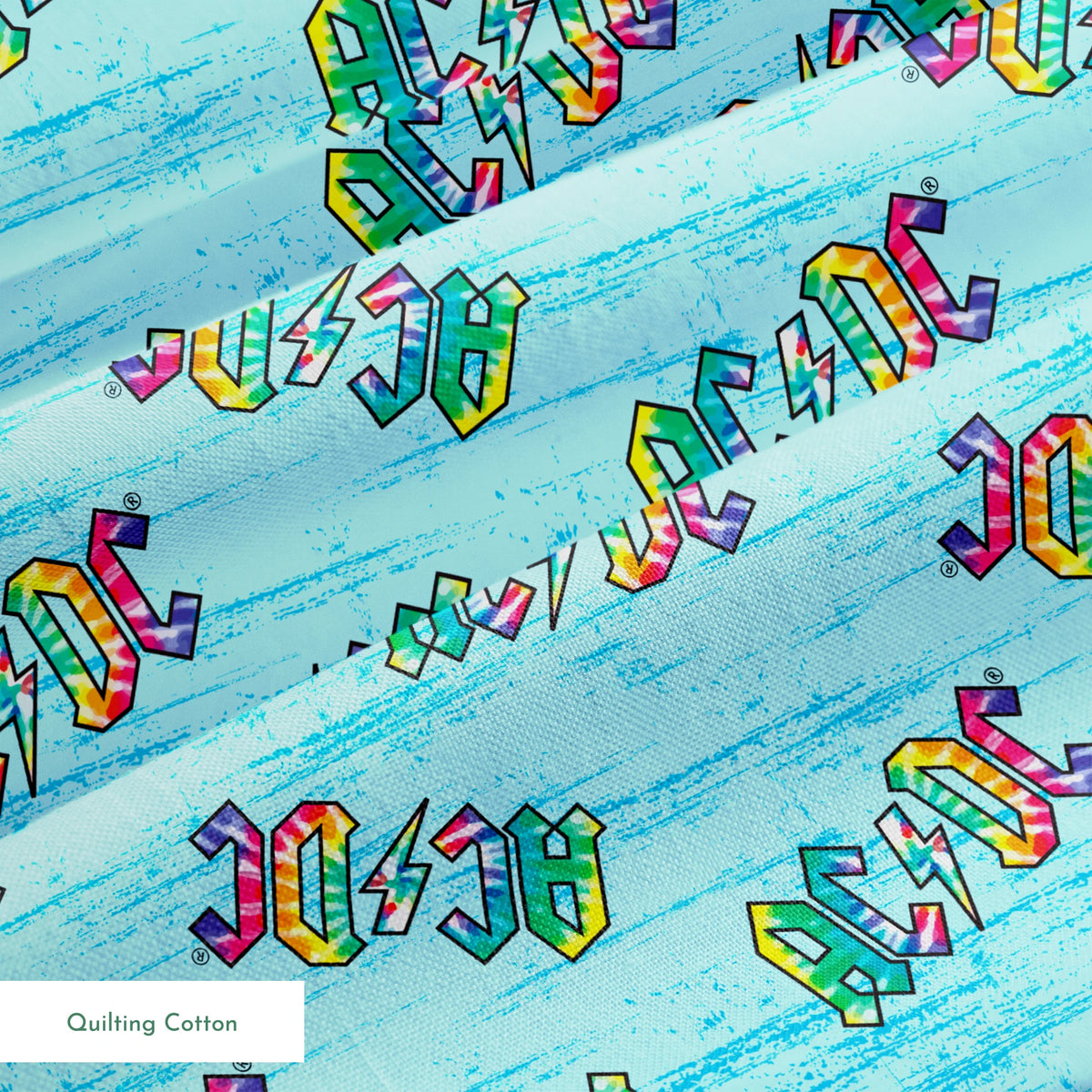 AC/DC Tie-dye Logo Fabric