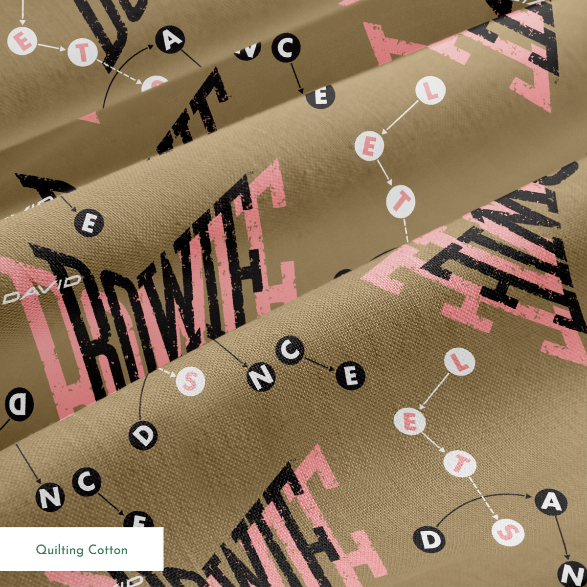 David Bowie Let's Dance on Gold Fabric