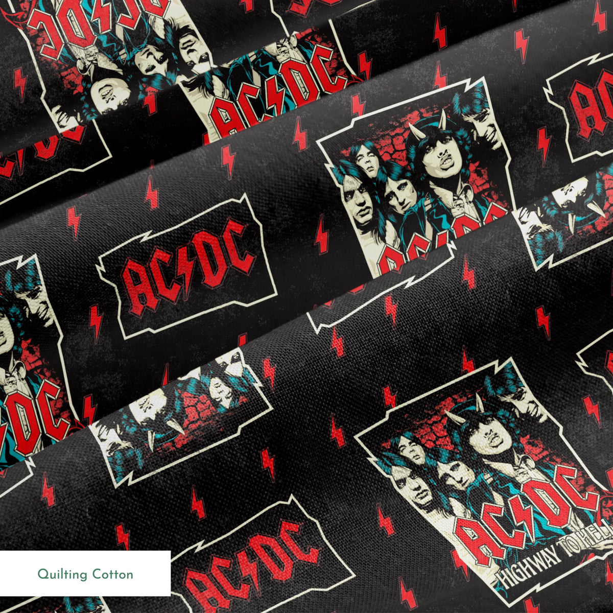 AC/DC Highway Lightning Fabric