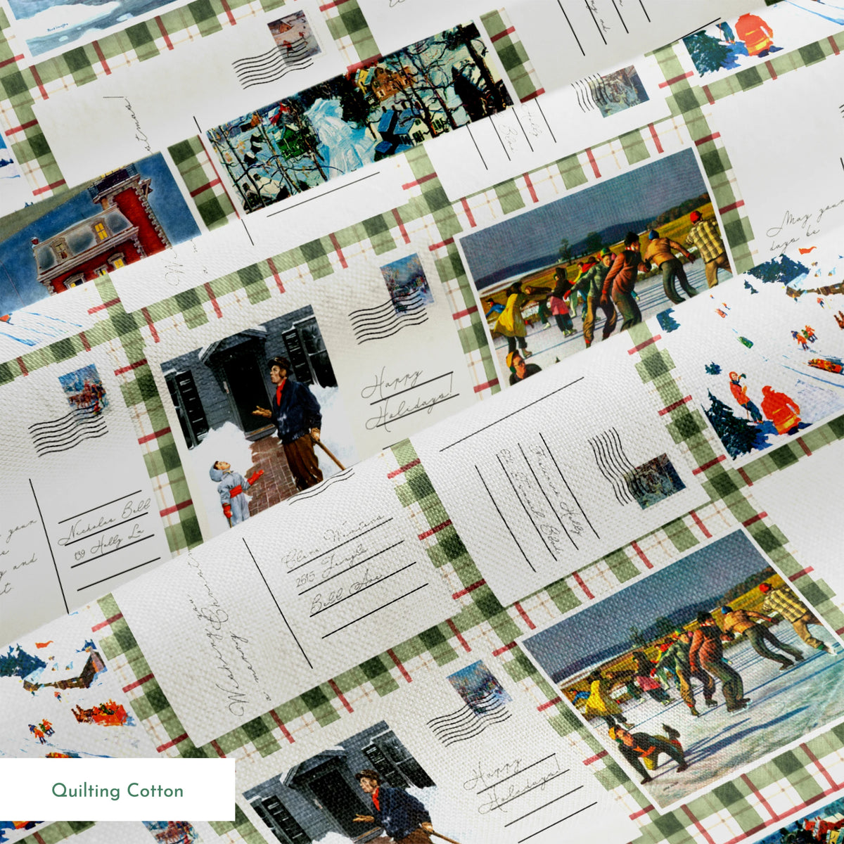 Saturday Evening Post Patchwork Postcards Fabric