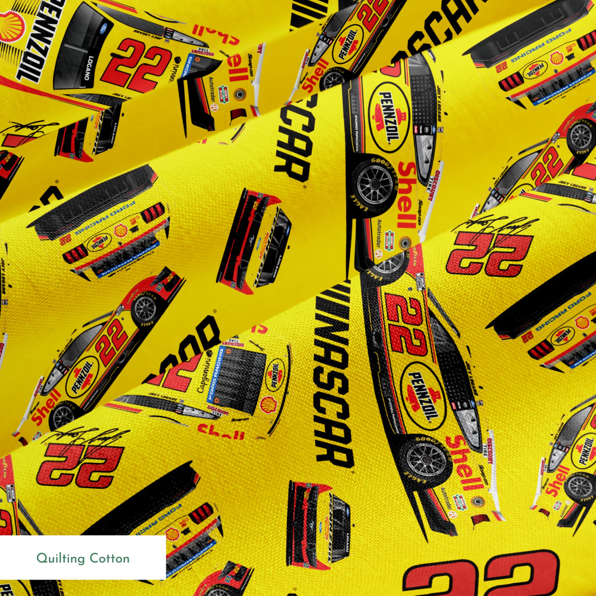 NASCAR® Joey Logano Toss on Yellow Fabric