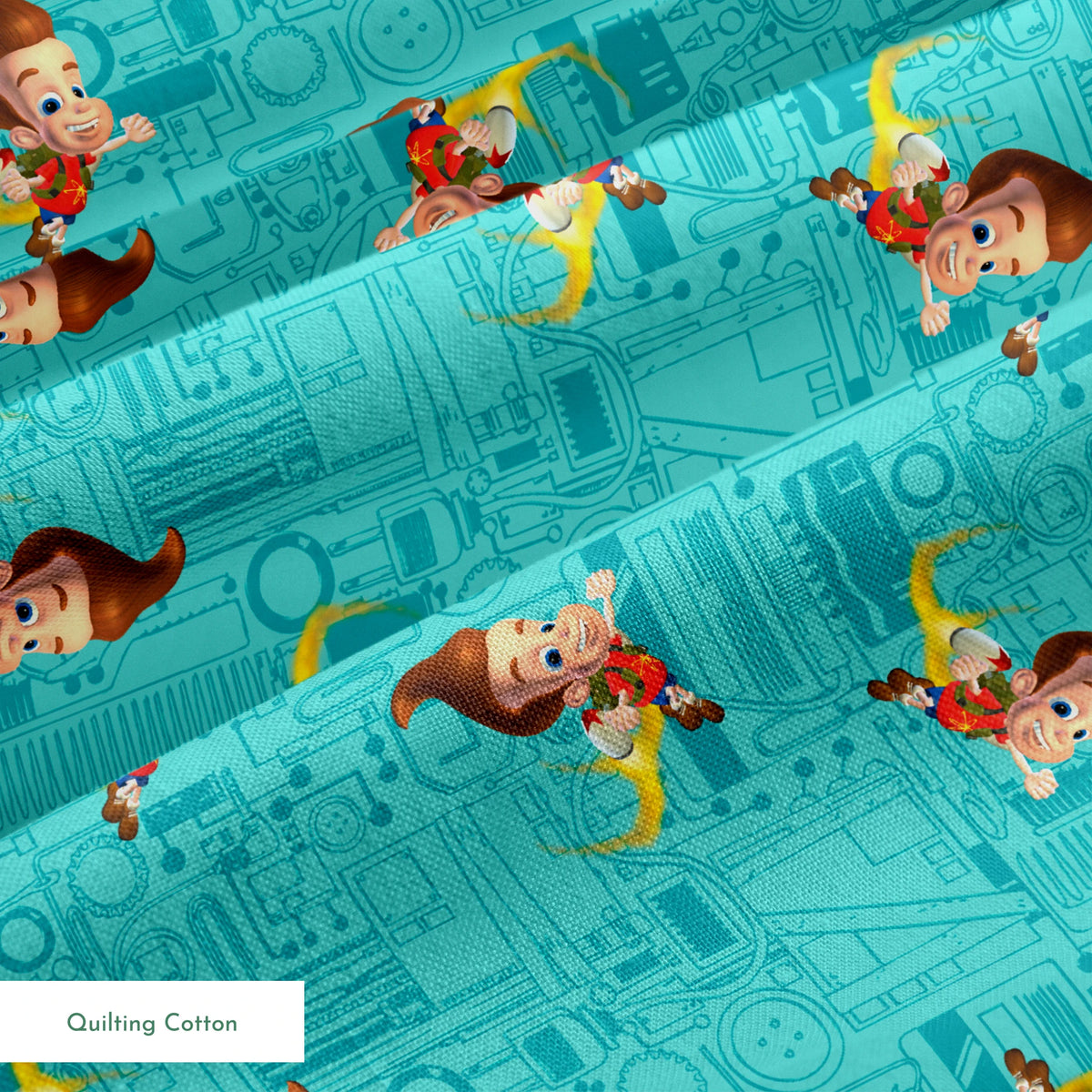 Paramount Jimmy Neutron Circuit Jet Pack on Teal Fabric