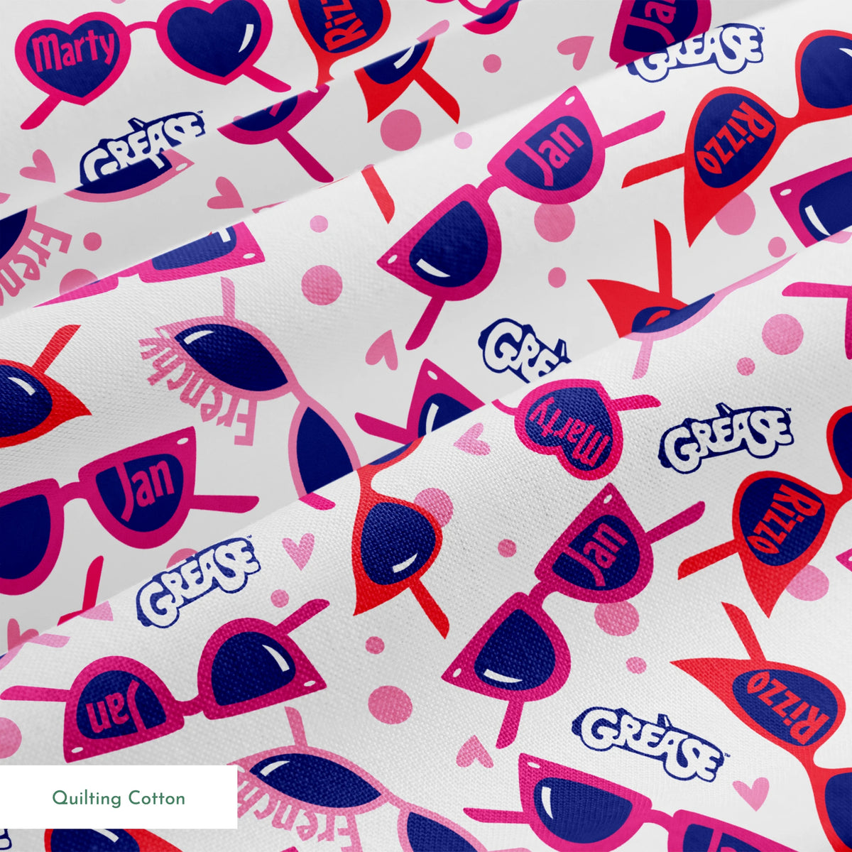 Paramount Grease  Pink Ladies Shades on White Fabric