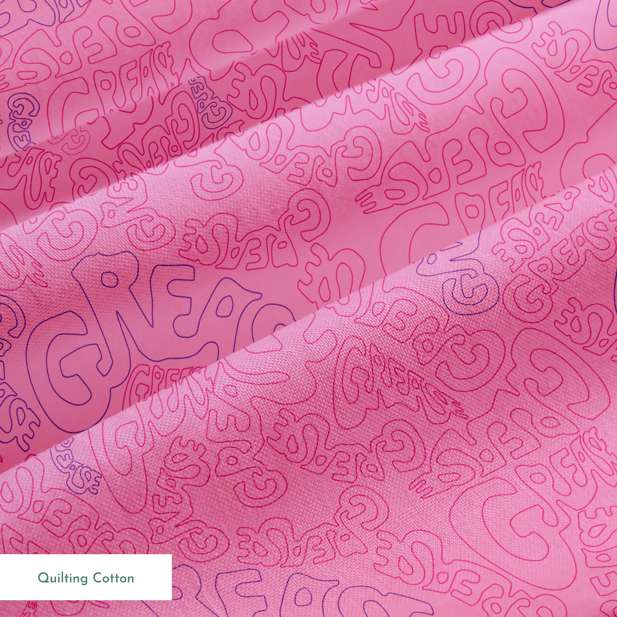 Paramount Grease  Title Toss on Pink Fabric