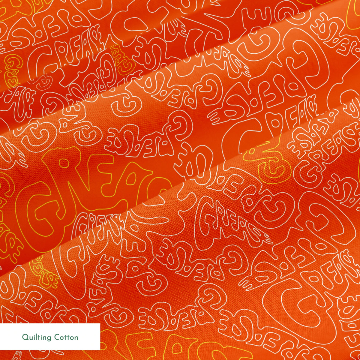 Paramount Grease  Title Toss on Orange Fabric