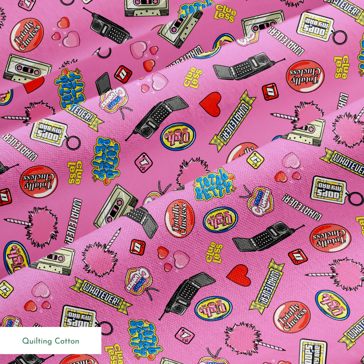 Paramount Clueless  Nostalgic Toss on Pink Fabric