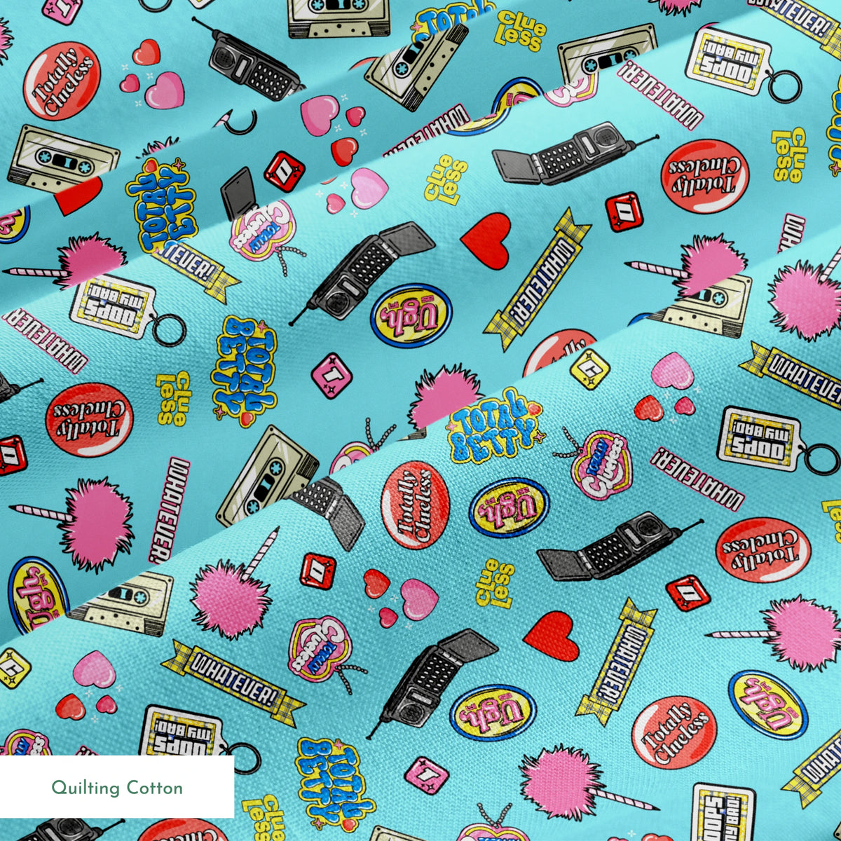 Paramount Clueless  Nostalgic Toss on Aqua Fabric