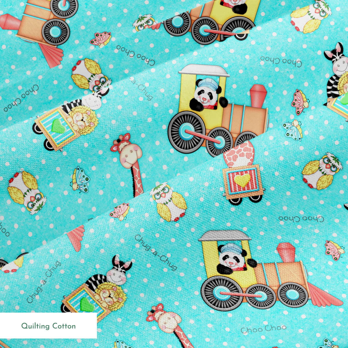 Vicki Schreiner BaZooples Panda Choo Choo Fabric