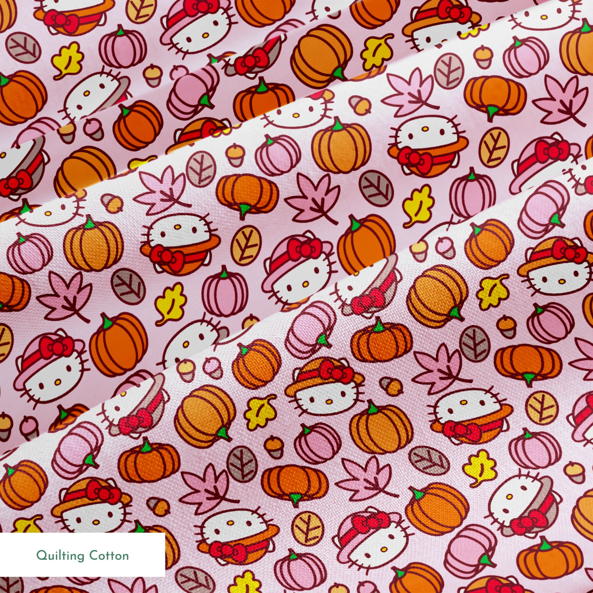 Hello Kitty® Pumpkin Patch Toss on Pink Fabric