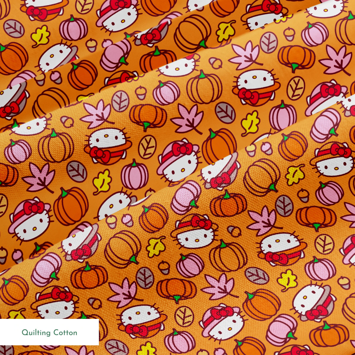 Hello Kitty® Pumpkin Patch Toss on Orange Fabric