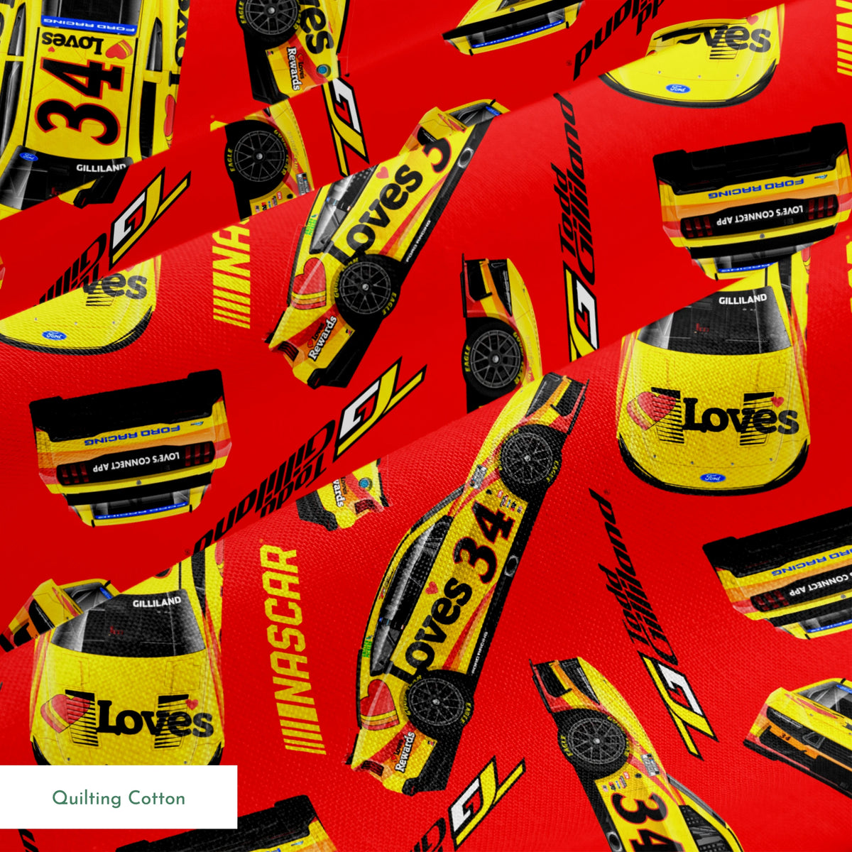 NASCAR® Tood Gilliand Toss on Red Fabric