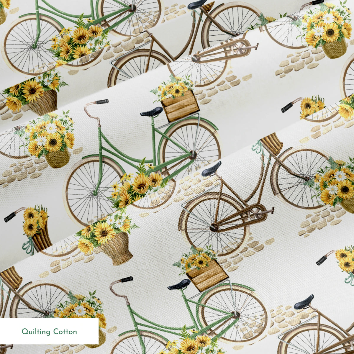 Danielle Murray Vintage Bicycles with Sunflowers Fabric