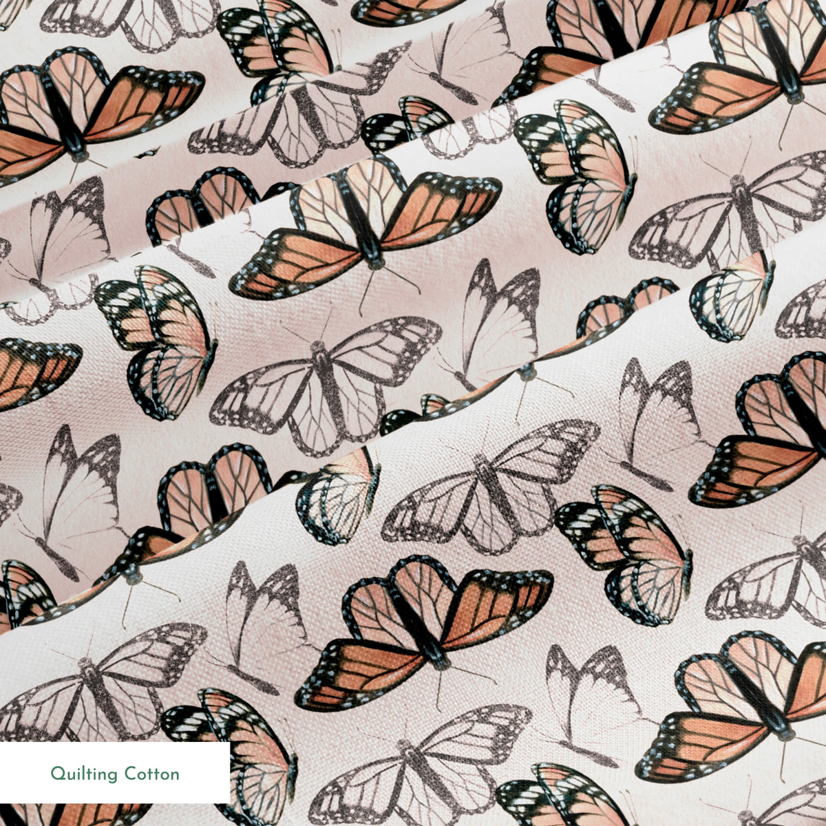 Danielle Murray Monarch Butterflies on Pink Fabric