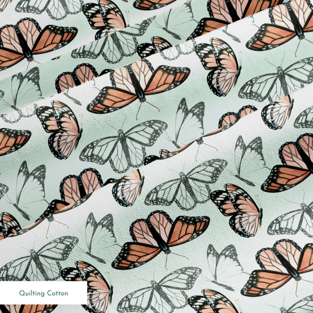 Danielle Murray Monarch Butterflies on Mint Fabric