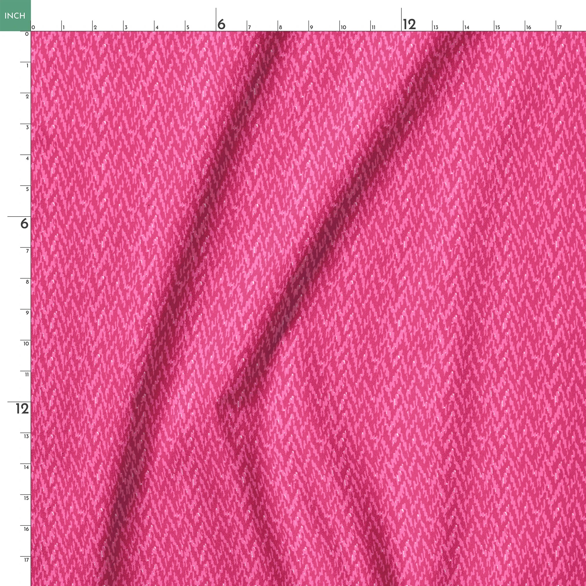 Pink abstract pattern with vertical wavy brushstrokes in varying shades of magenta and light pink springs ruler 18x18