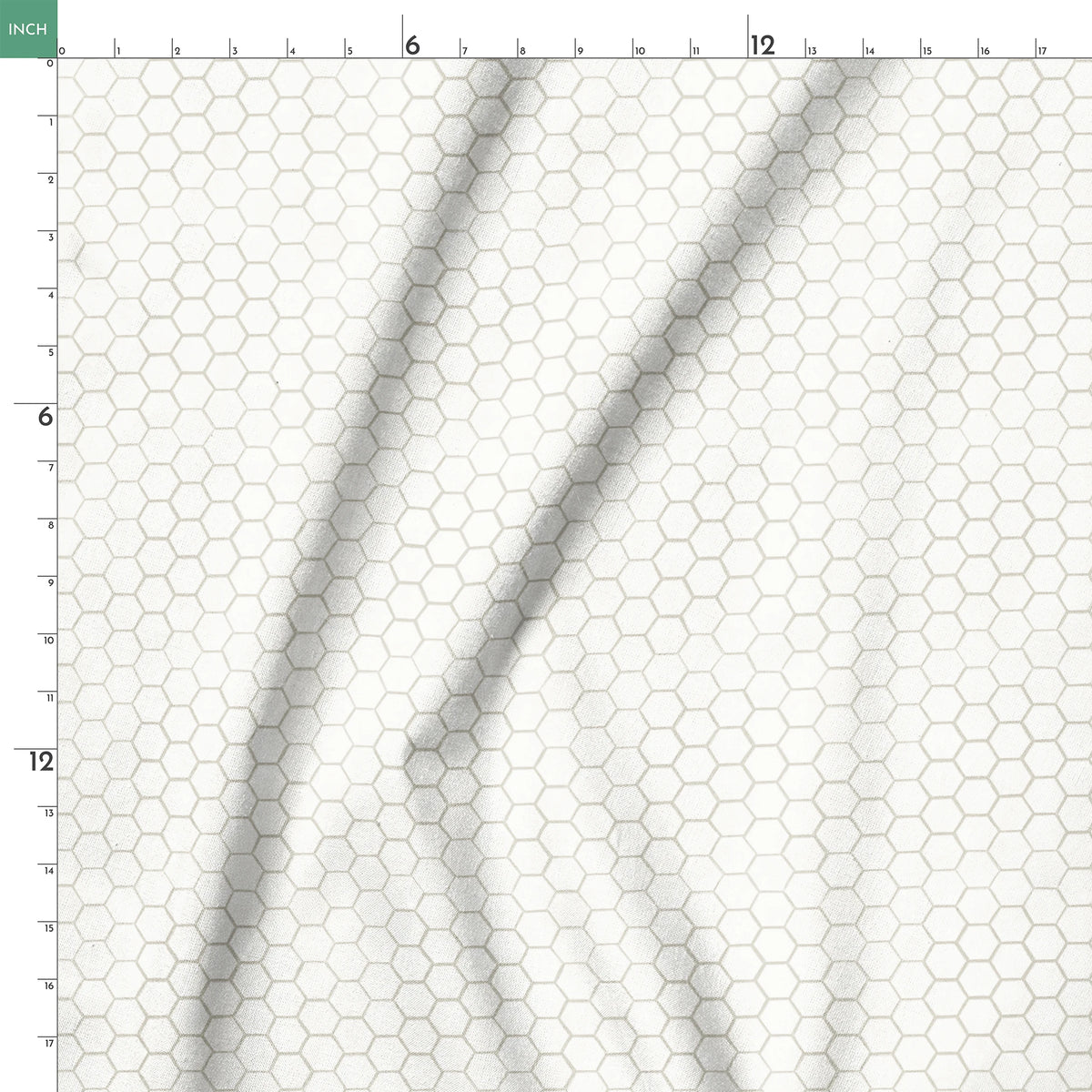 White and beige honeycomb pattern fabric designed by Nicole Tamarin with a subtle, modern farmhouse style. springs ruler 18x18