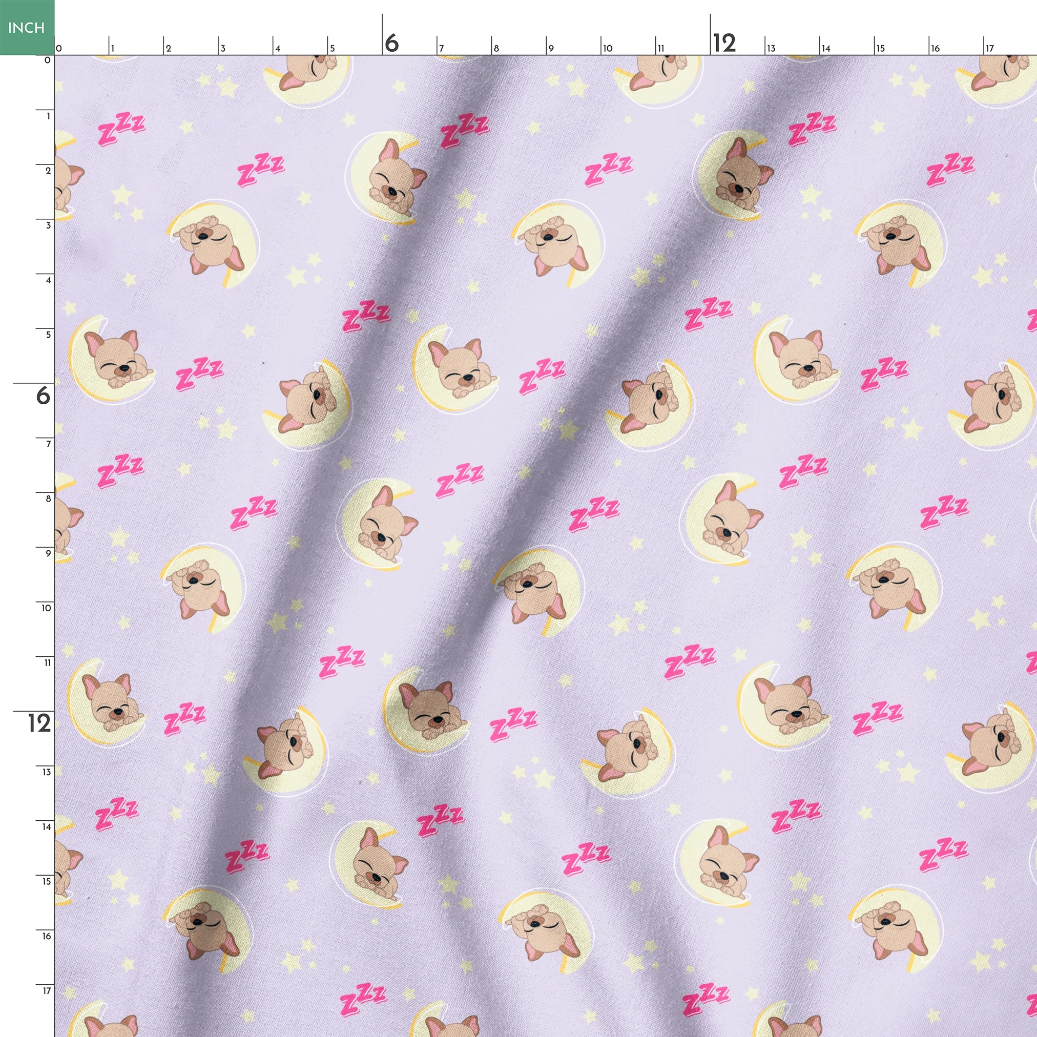 Hasbro Littliest Pet Shop Frenchie Snooze on Lavender Fabric
