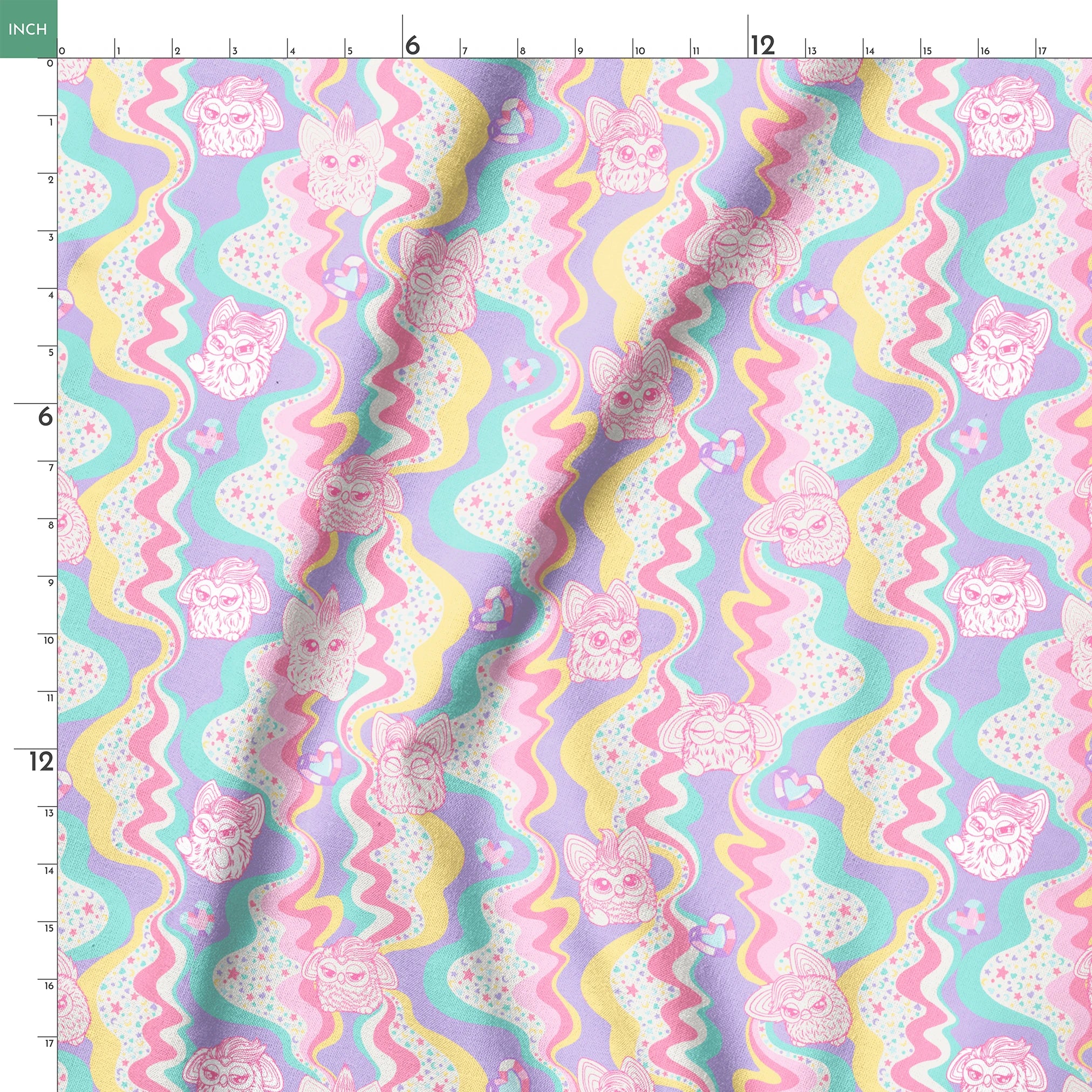 Hasbro Furby Rainbow Squiggles Fabric