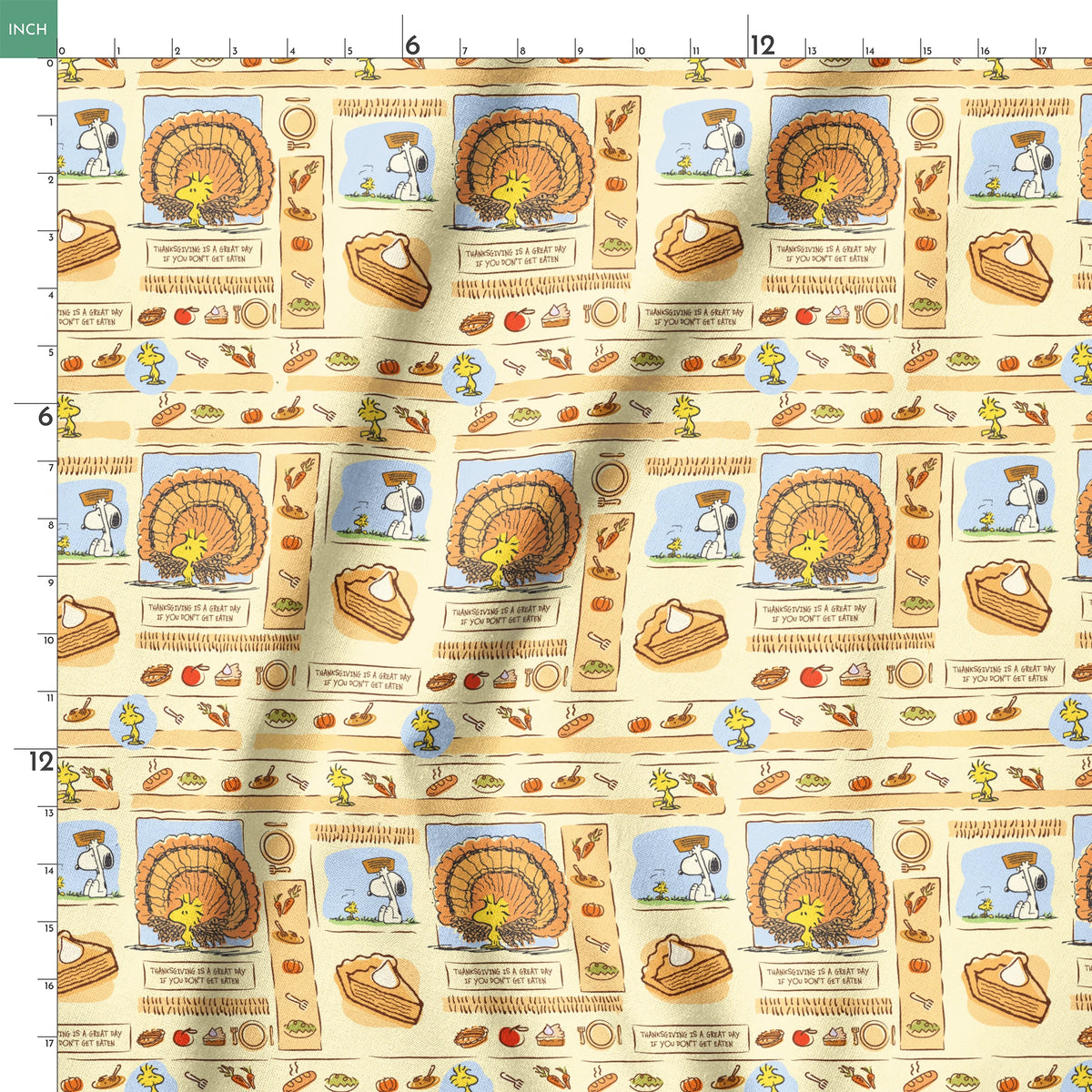Peanuts Thanksgiving Woodstock Comic Fabric