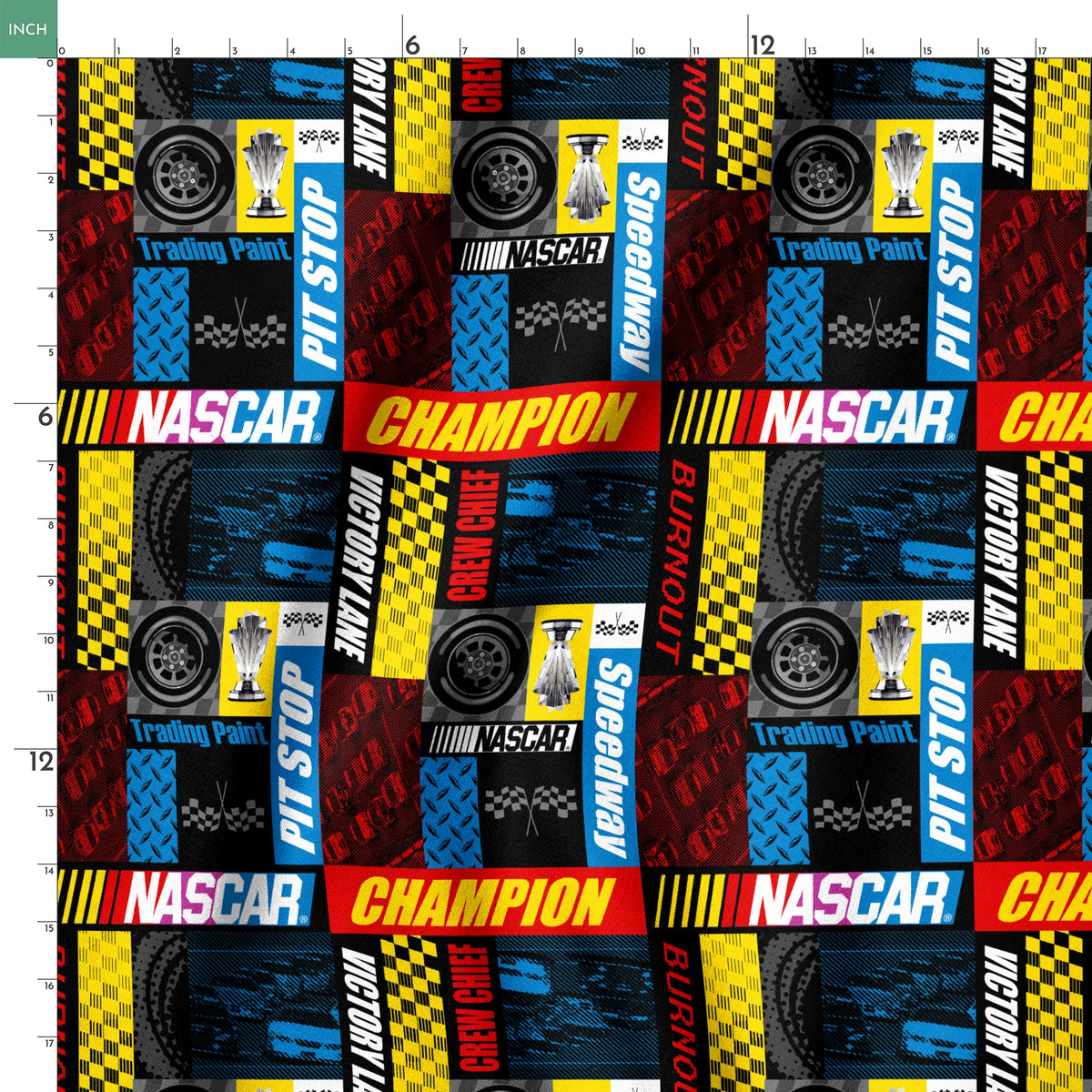 NASCAR® Retro Racing Patchwork Fabric
