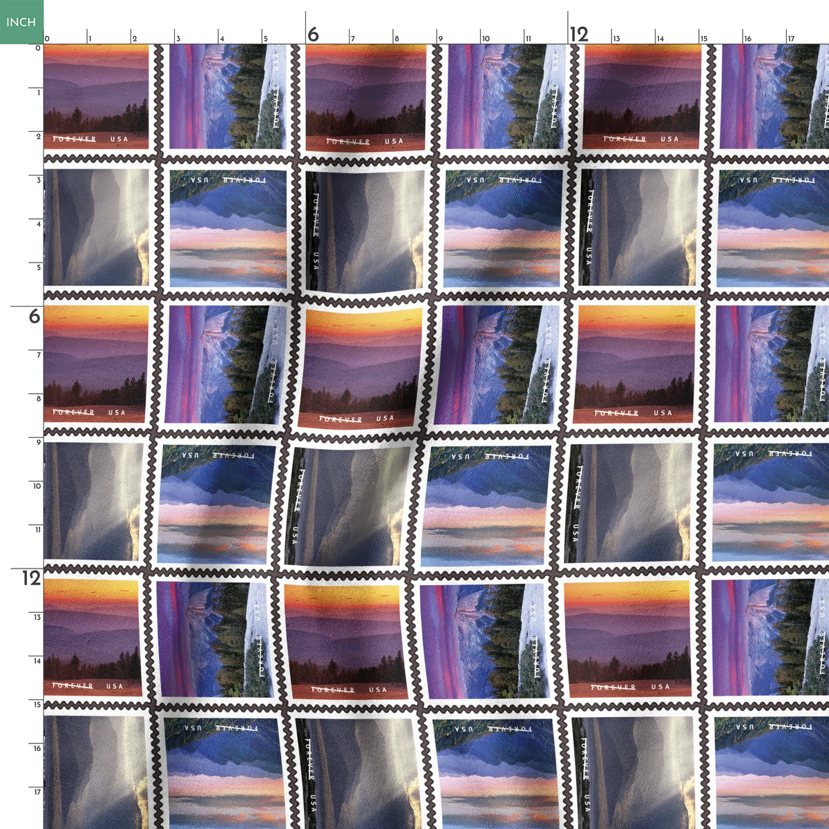 USPS Mountain Landscapes Fabric