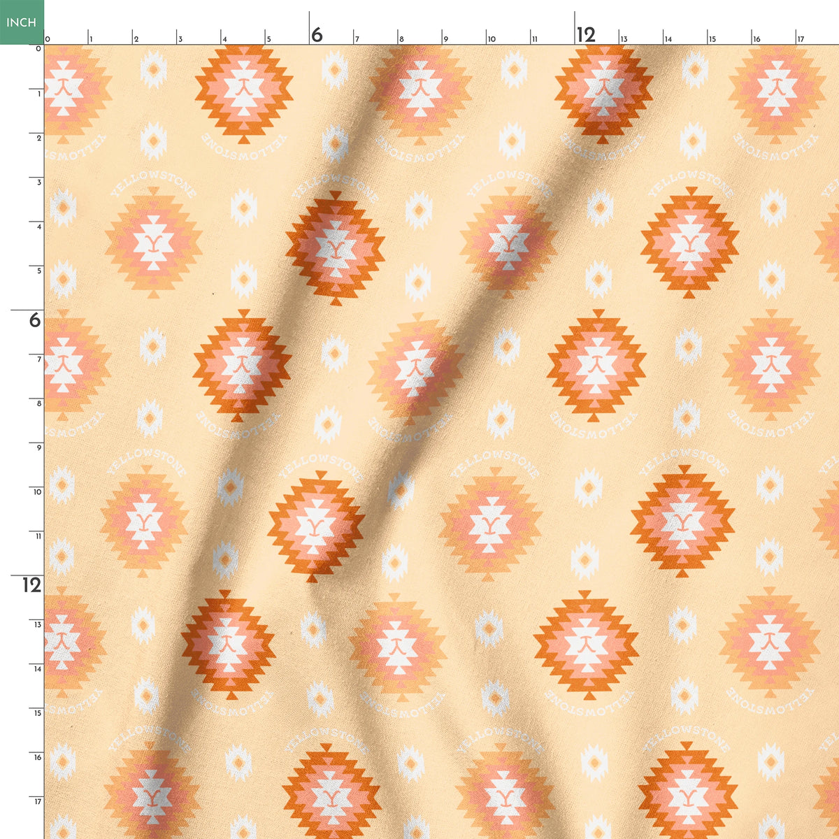 Paramount Yellowstone Tribal Medallions on Sun Yellow Fabric