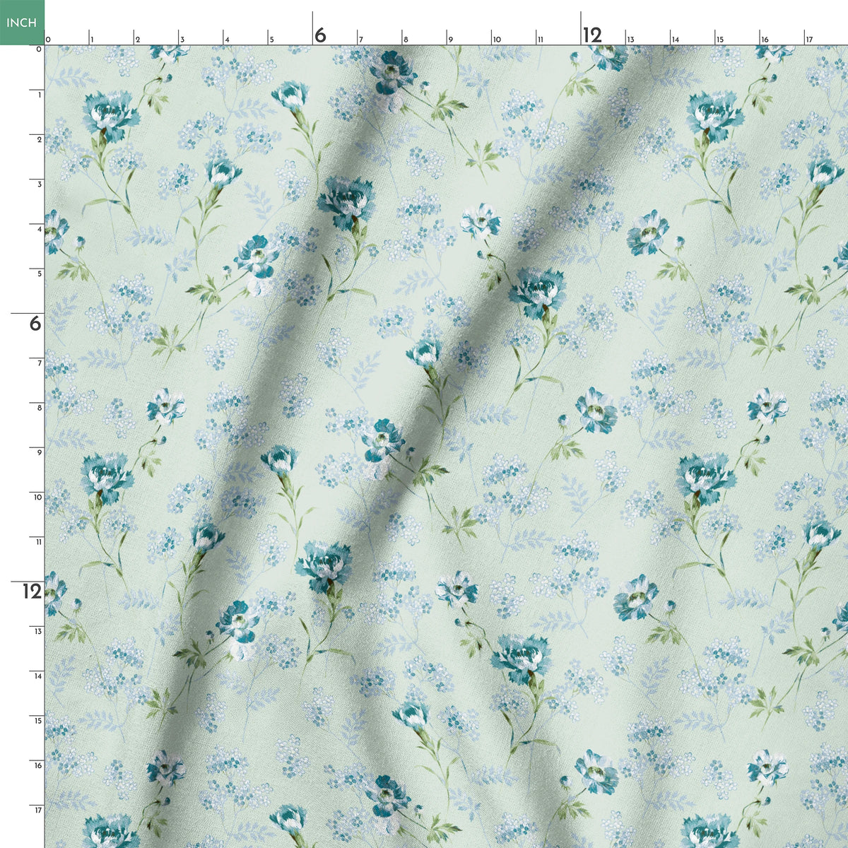 Pauline on Silver Sage Fabric
