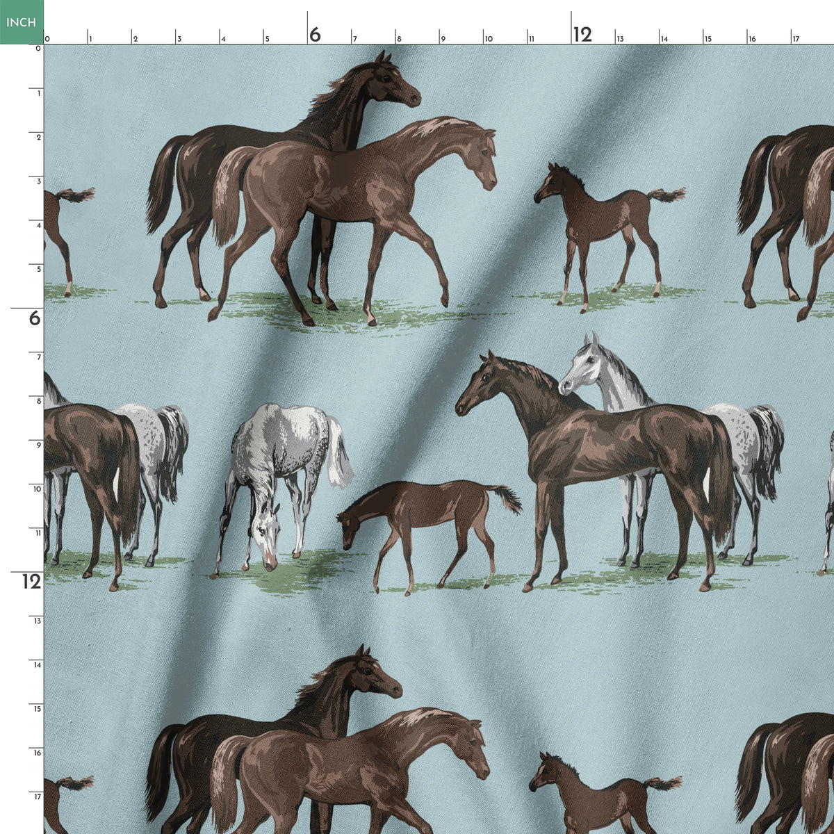 Dolly on Silver Sage Fabric