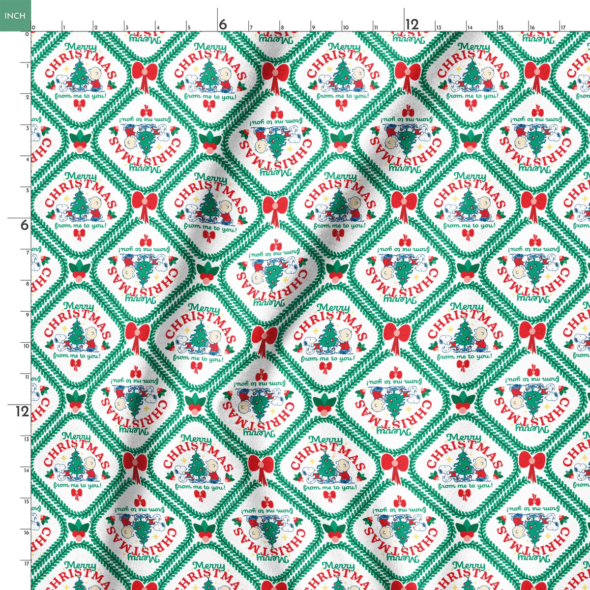 Peanuts Merry Christmas from Me to You Fabric