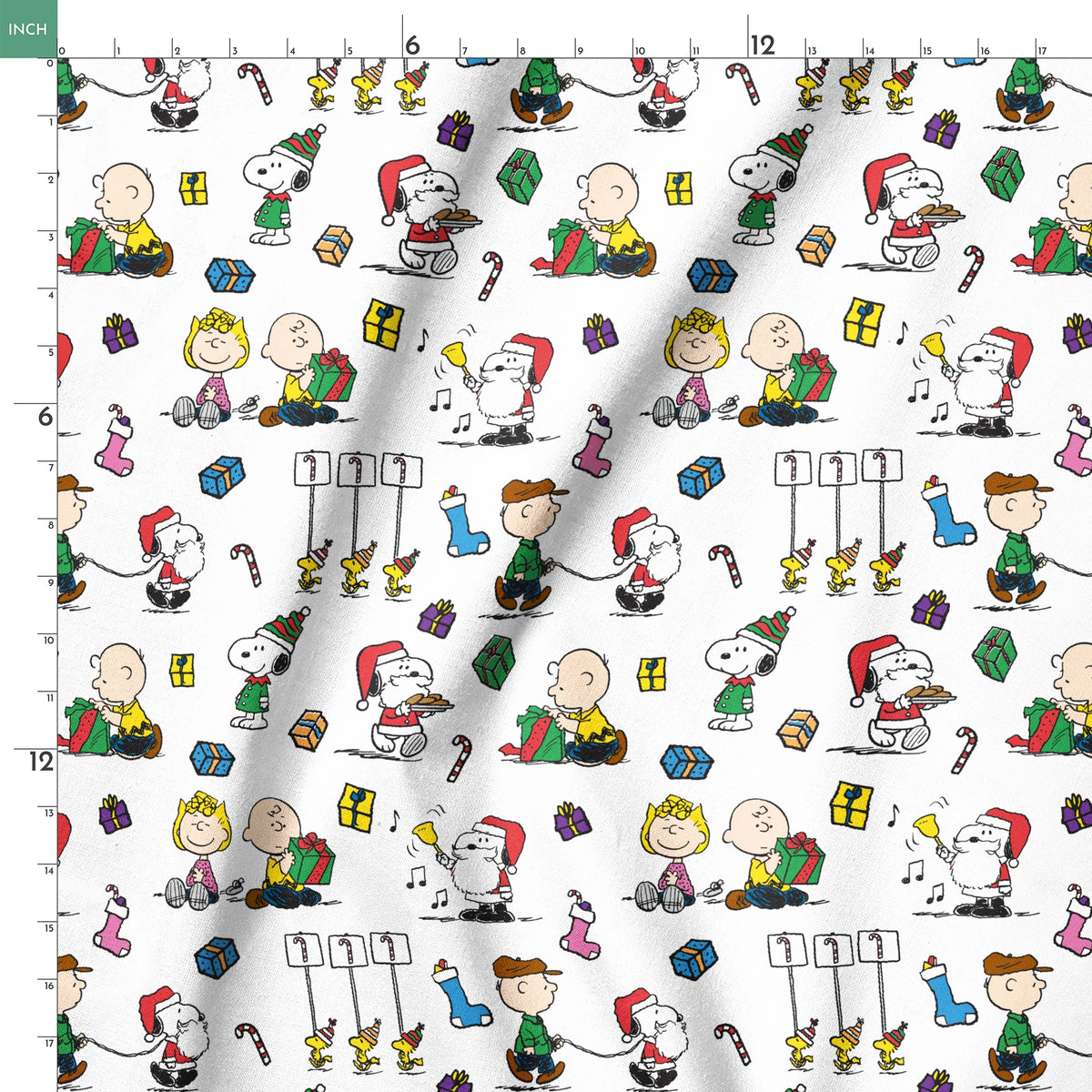 Peanuts Christmas Gift Giving Fabric