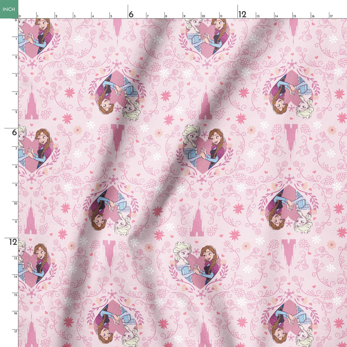 Disney Frozen  Sisterly Bond on Pink Fabric