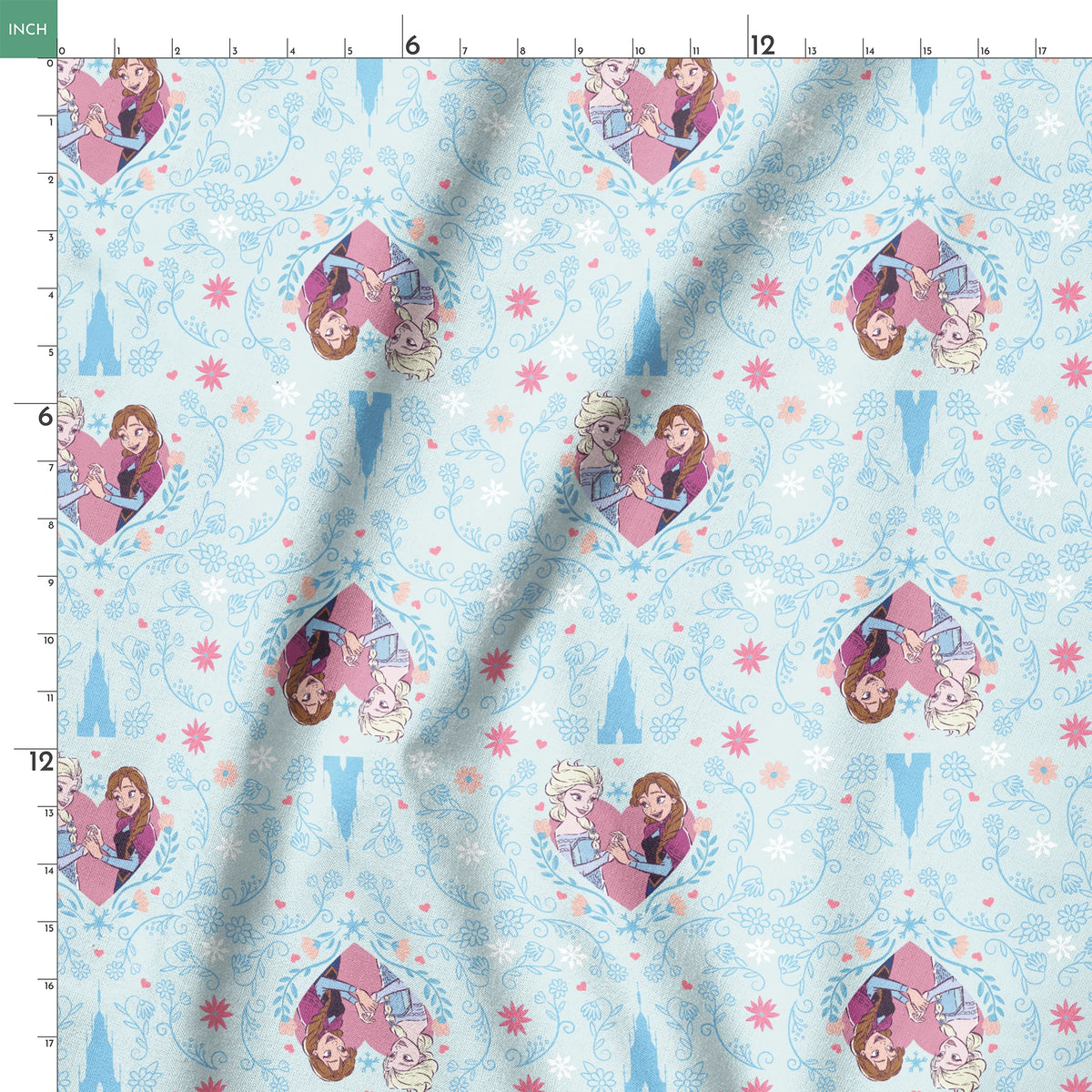 Disney Frozen  Sisterly Bond on Blue Fabric
