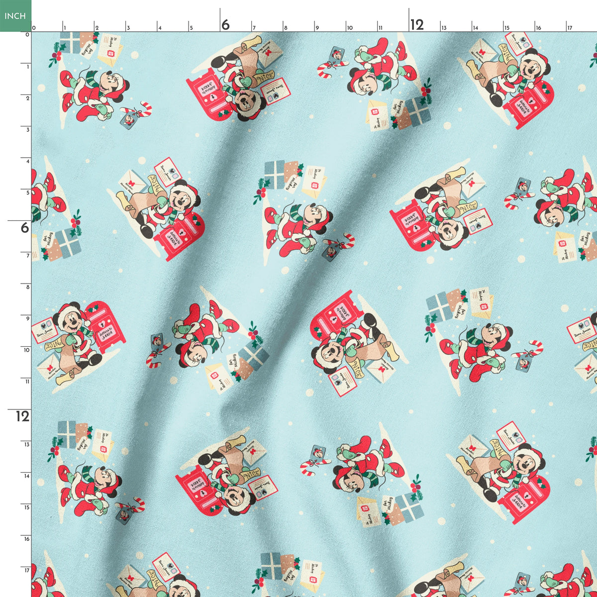 Disney Mickey Mouse and Minnie Mouse Letters to Santa Fabric