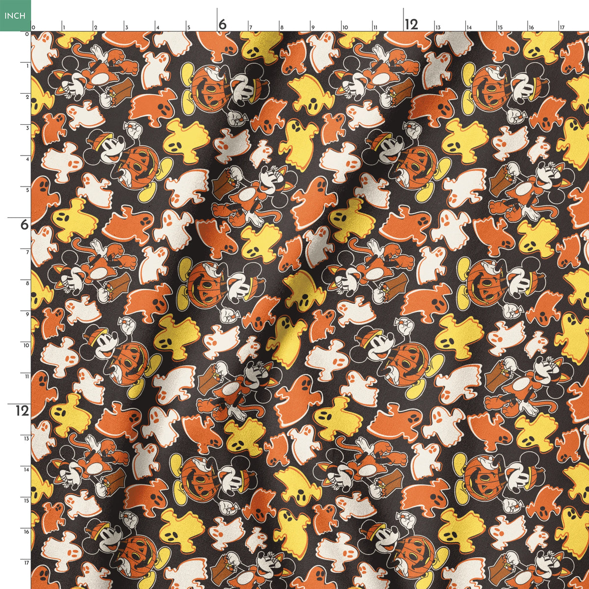 Disney Mickey Mouse and Minnie Mouse Haunted Halloween Fabric
