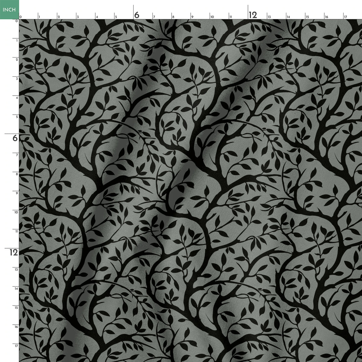 Winding Willow on Black Days Fabric