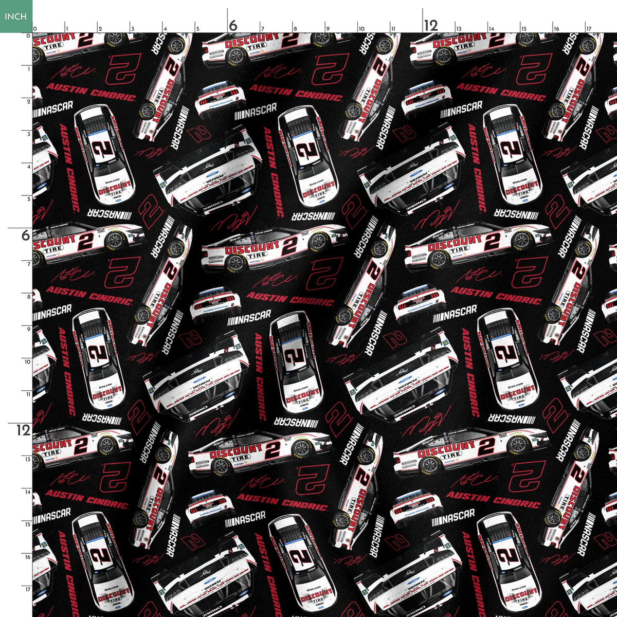 NASCAR® Austin Cindric Toss on Black Fabric