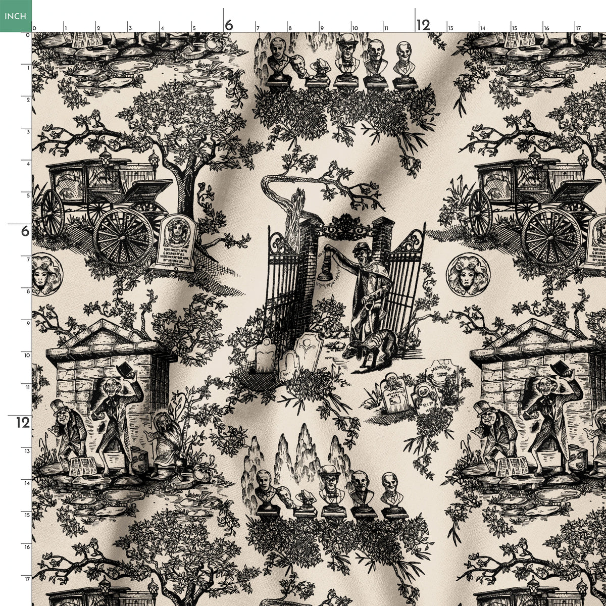 Disney Haunted Mansion Vintage Countryside Fabric