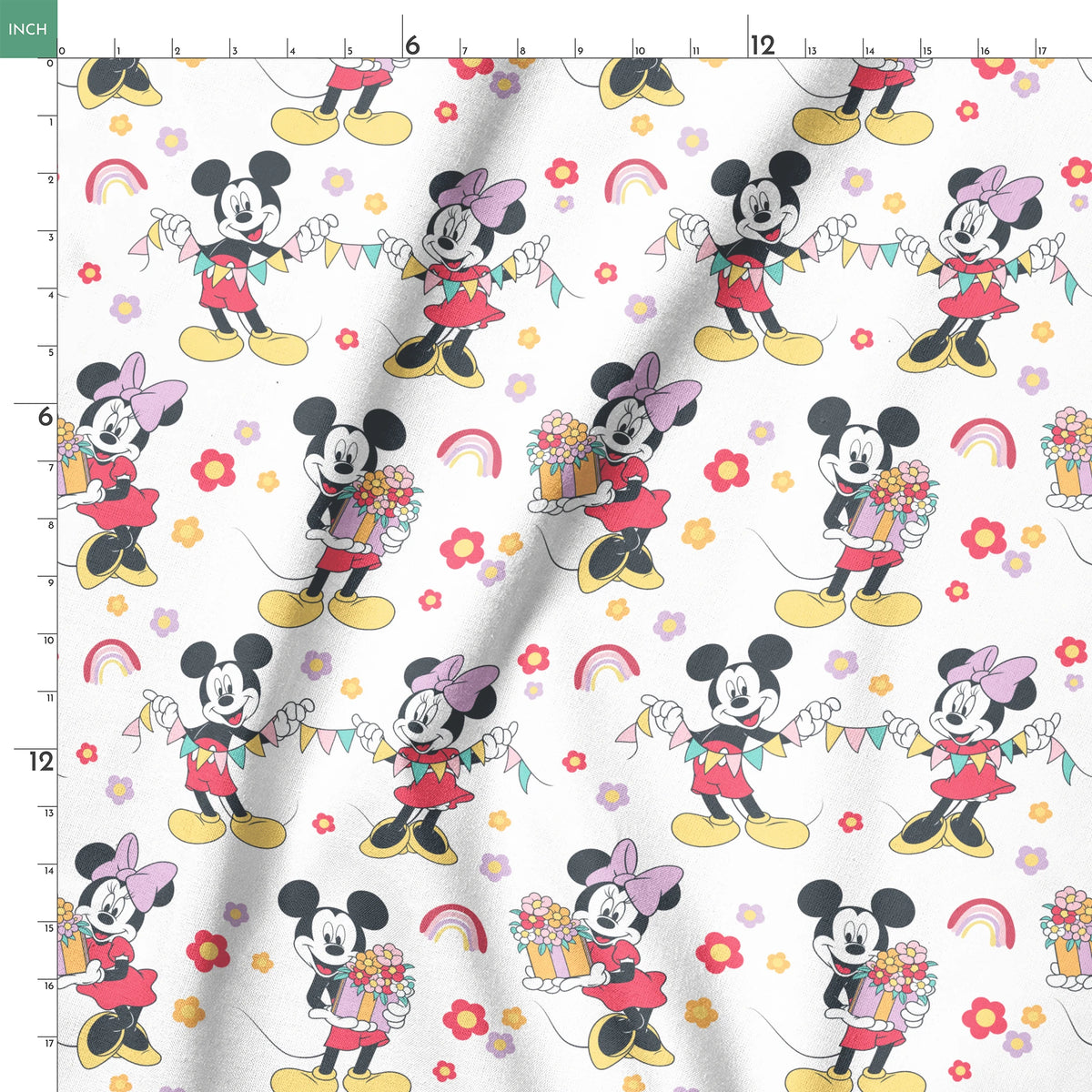 Disney Mickey Mouse and Minnie Mouse Spring Celebrations Fabric