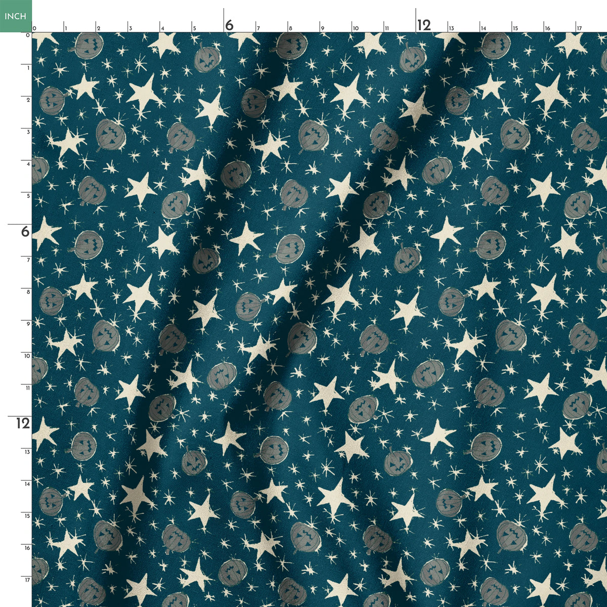 Pumpkins on Haunted Night Fabric