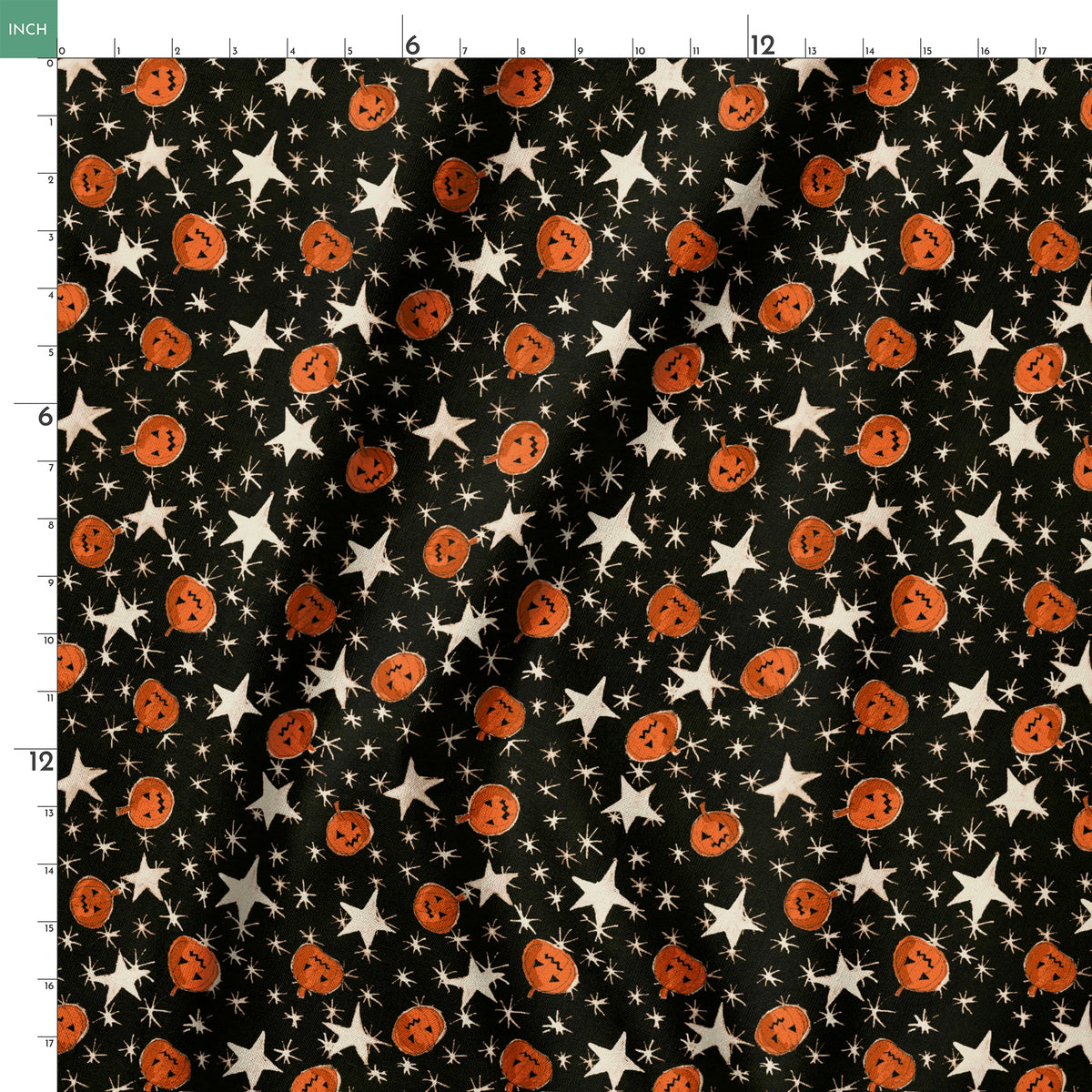 Pumpkins on Black Days Fabric